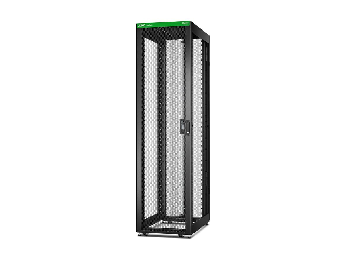 APC Easy Rack 48Ux600x1000 with Roof castors feet and 4Brackets No Side panels Bottom black