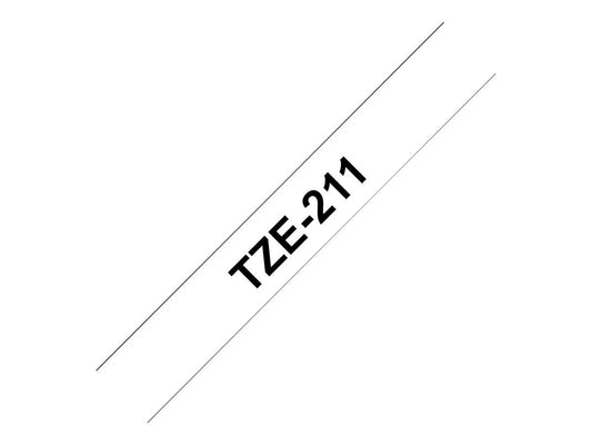 BROTHER P-TOUCH TZE-211 noir sur blanc 6mm