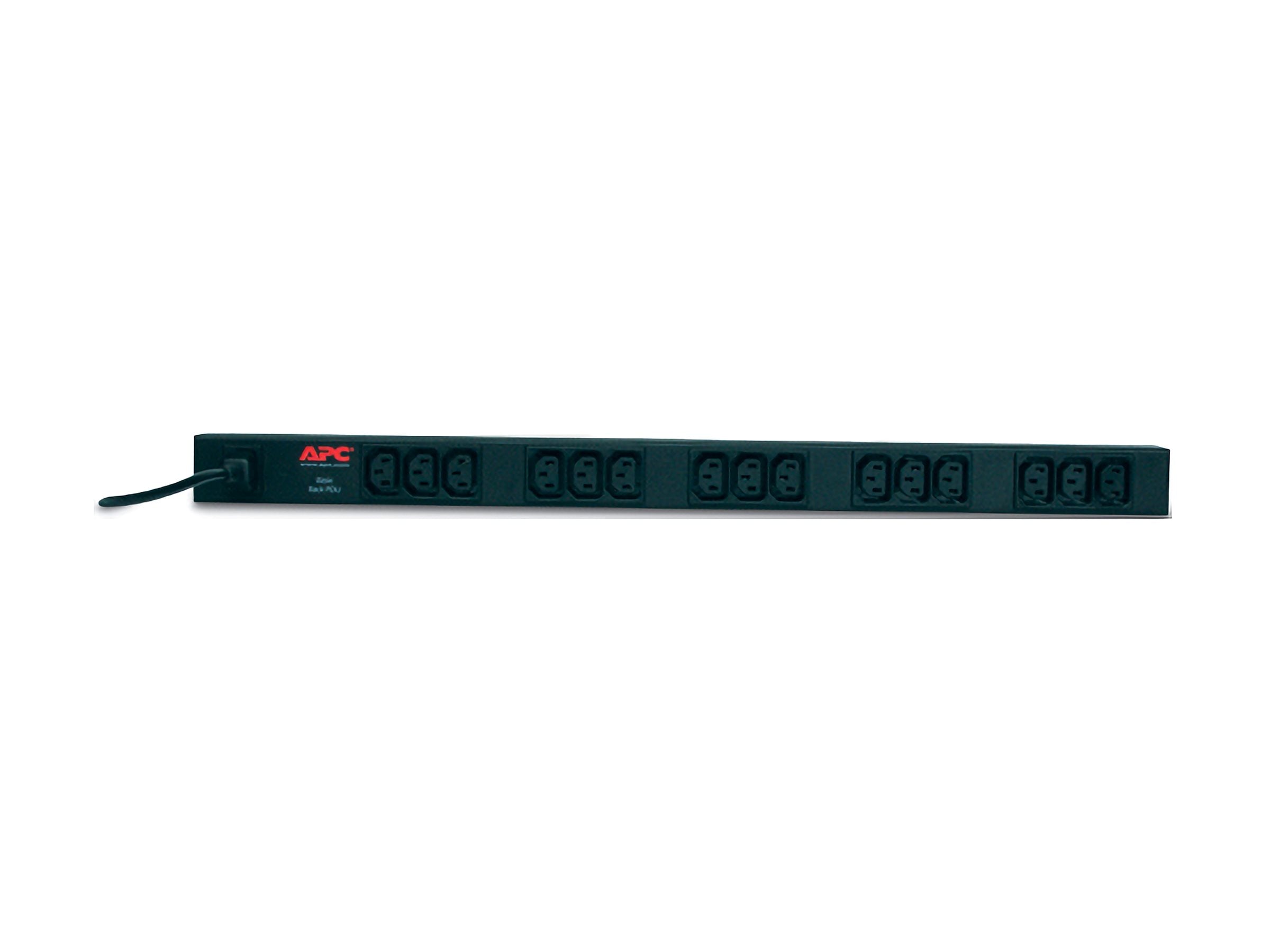 APC Basic Rack-Mount PDU Rack AC 208/230V 2.3 kW input IEC 60320 C14 output connectors 15 power IEC 60320 C13 1.98m cord BK