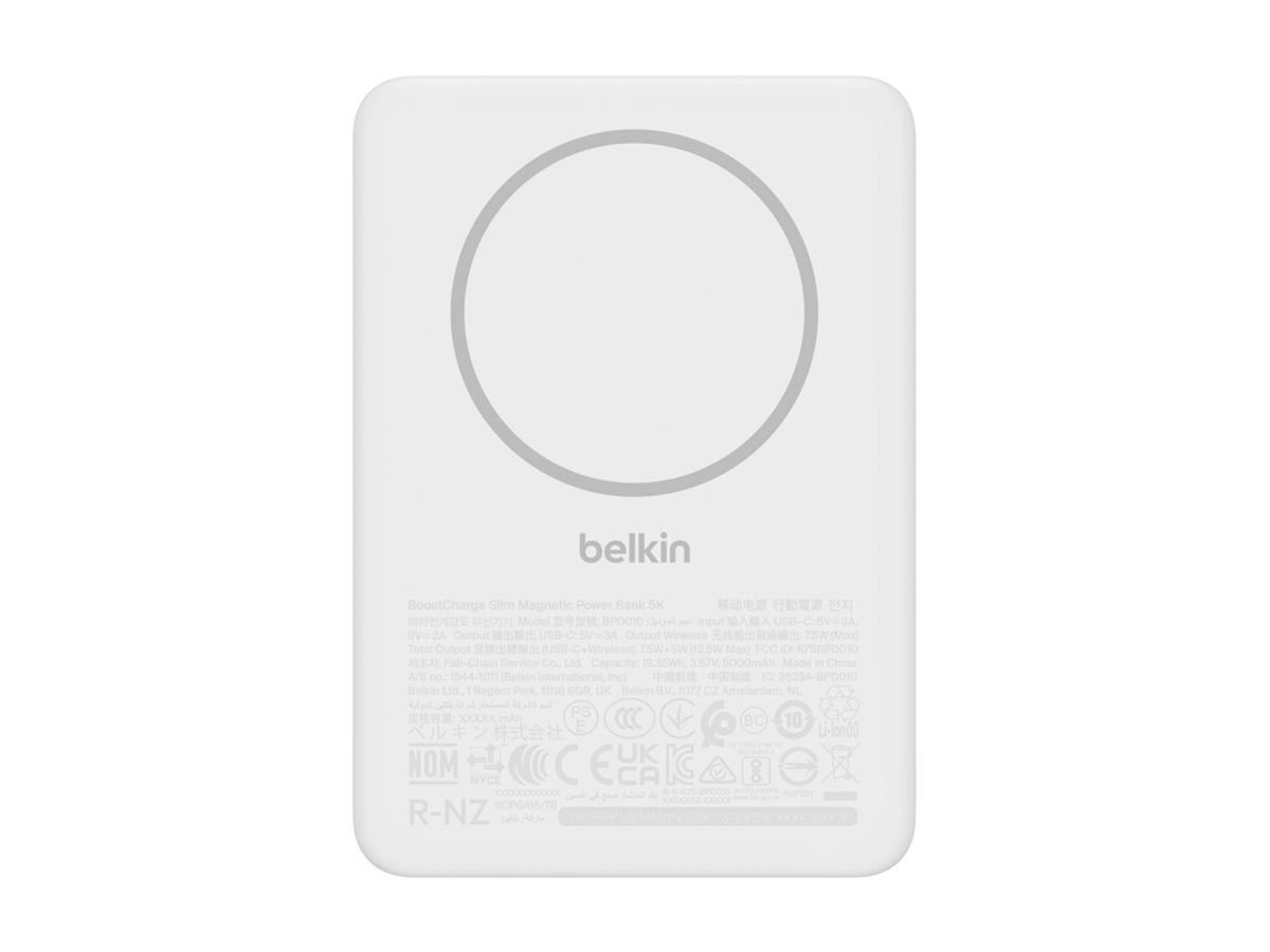 BELKIN BoostCharge Slim 5k Magnetic 7.5w White