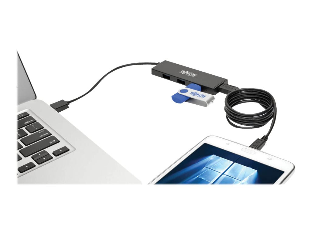 EATON TRIPPLITE 4-Port Portable Slim USB 3.0 Superspeed Hub w/ Built In Cable Hub 4 x SuperSpeed USB 3.0 desktop