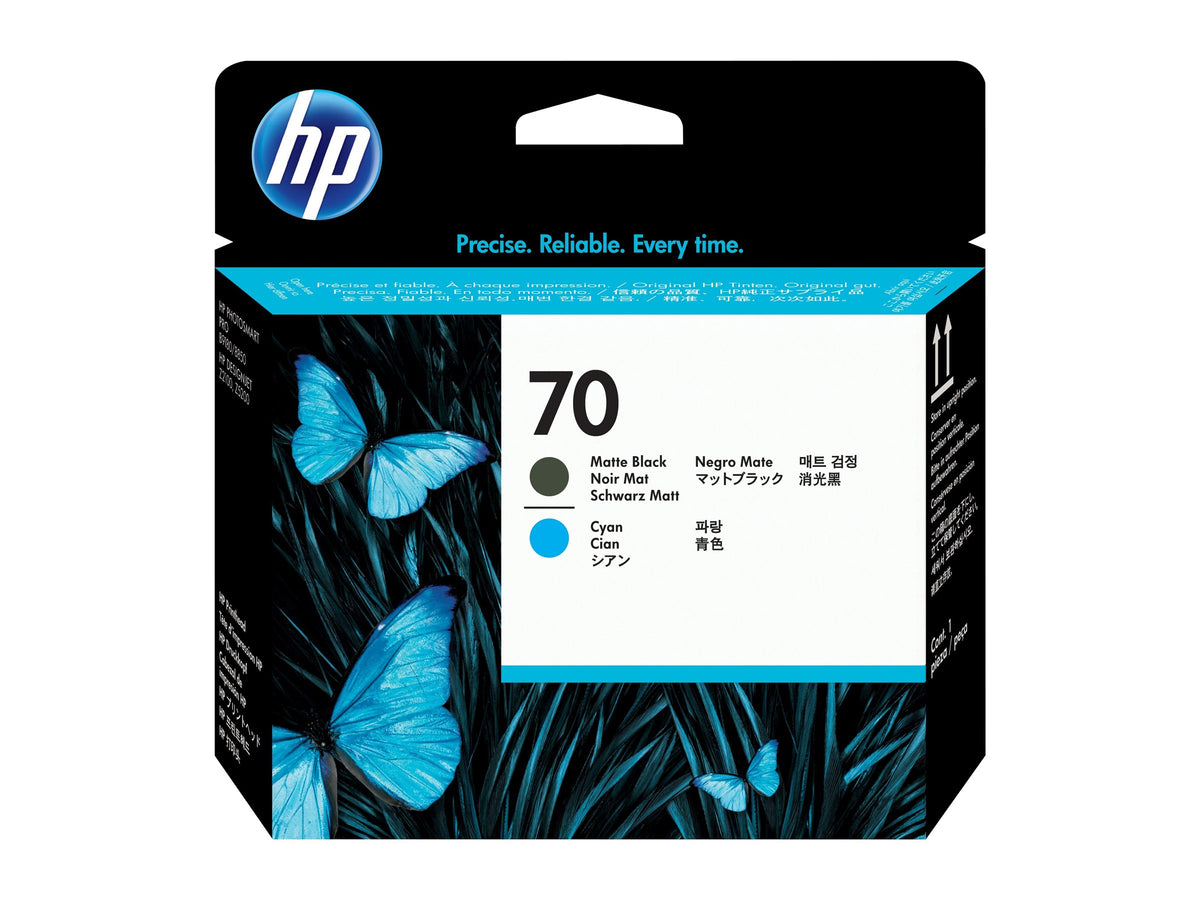 HP 70 original printhead C9404A matte black and cyan standard capacity 1-pack