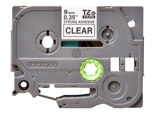 BROTHER P-TOUCH TZE-S121 noir sur clear 9mm extra gluey