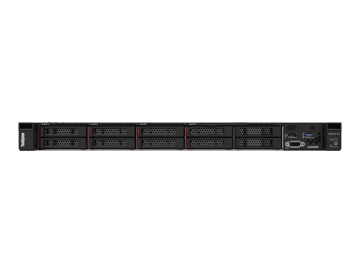 LENOVO SR250 V3 Xeon E-2478 8C 2.8GHz 16Mo Cache/80W 1x32Go O/B 2.5p HS 8 SW RAID HS 800W Titanium XCC2 Platinum Rails