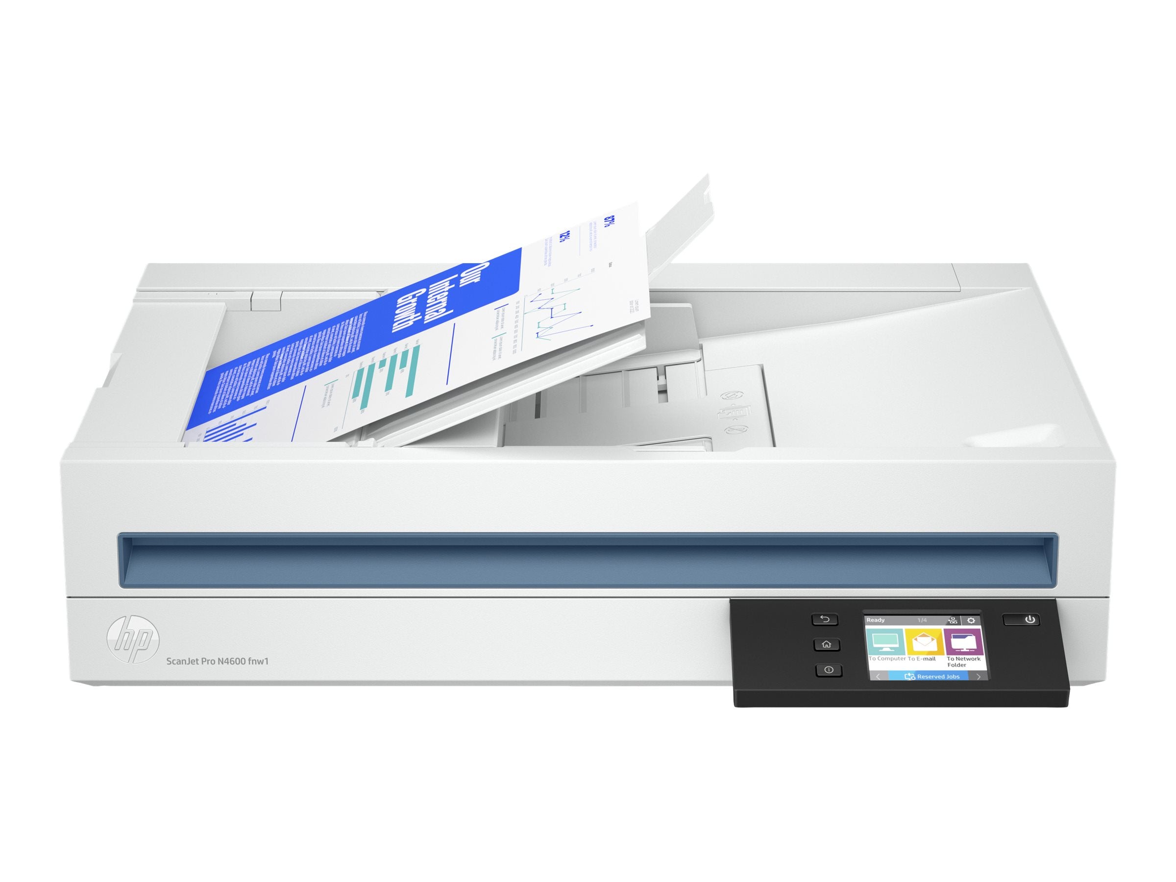 HP Scanjet Pro N4600 fnw1 de document scanner CIS Duplex 216x5362mm 600dpix1200dpi 40ppm ADF 100sheets 6000scans LAN Wi-Fi