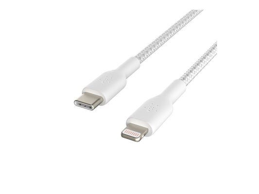 BELKIN BOOST CHARGE USB-C to Lightning Cable Braided 1M White