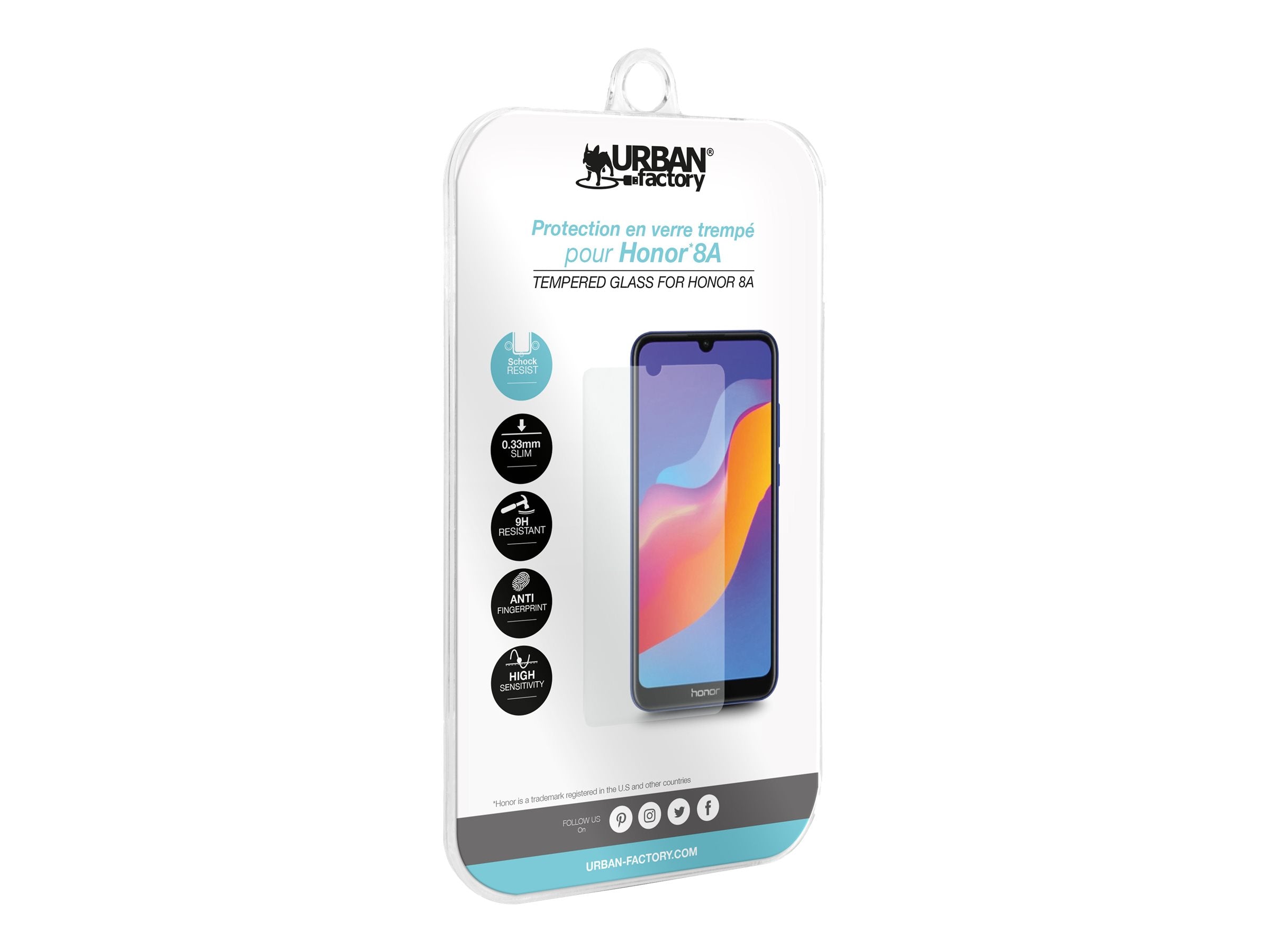 URBAN FACTORY PROTECTION EN VERRE TREMPE POUR HONOR 8A