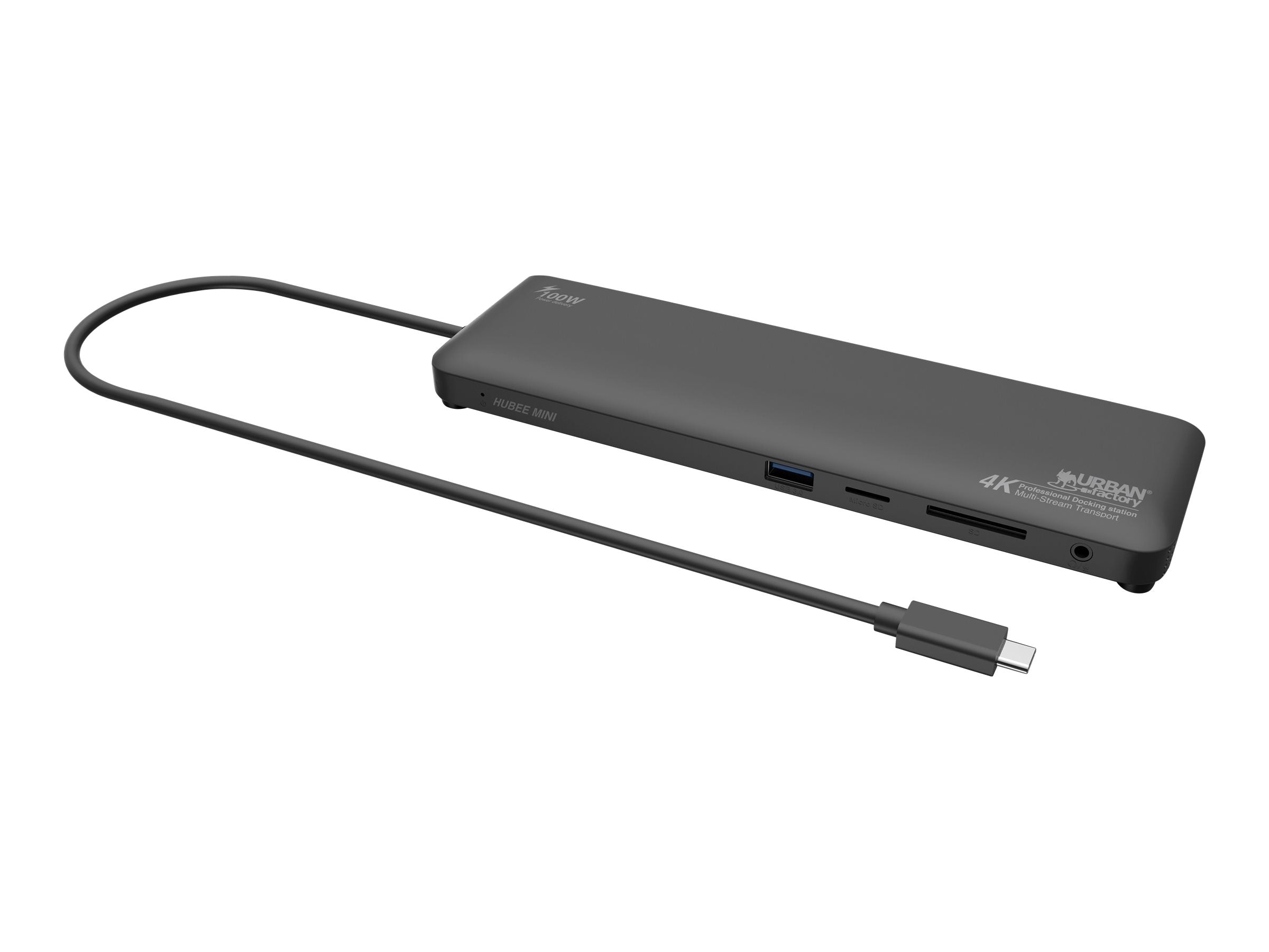 URBAN FACTORY Hubee Mini: USB-C Docking Station Multi Display 4K With Power Delivery 100W