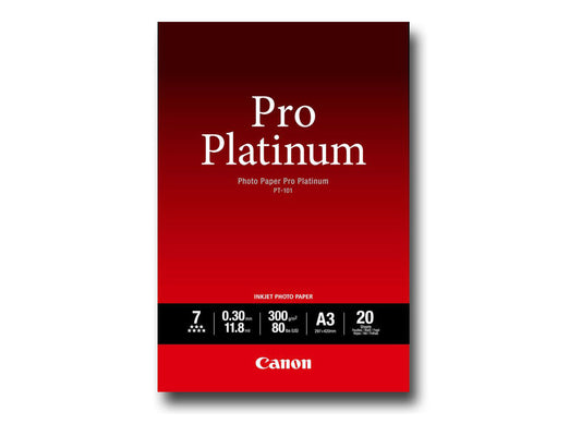 CANON PT-101 pro platinum photo  papier 300g/m2 A3 20 feuilles pack de 1
