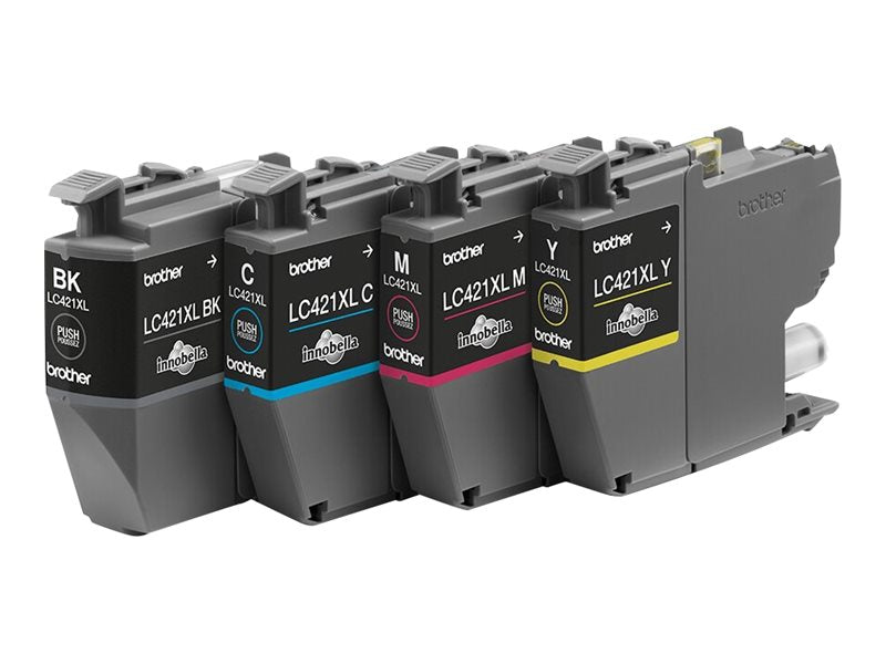 BROTHER 4-pack of Black Cyan Magenta and Yellow 500-page high capacity ink cartridges for DCP-J1050DW MFC-J1010DW and DCP-J11