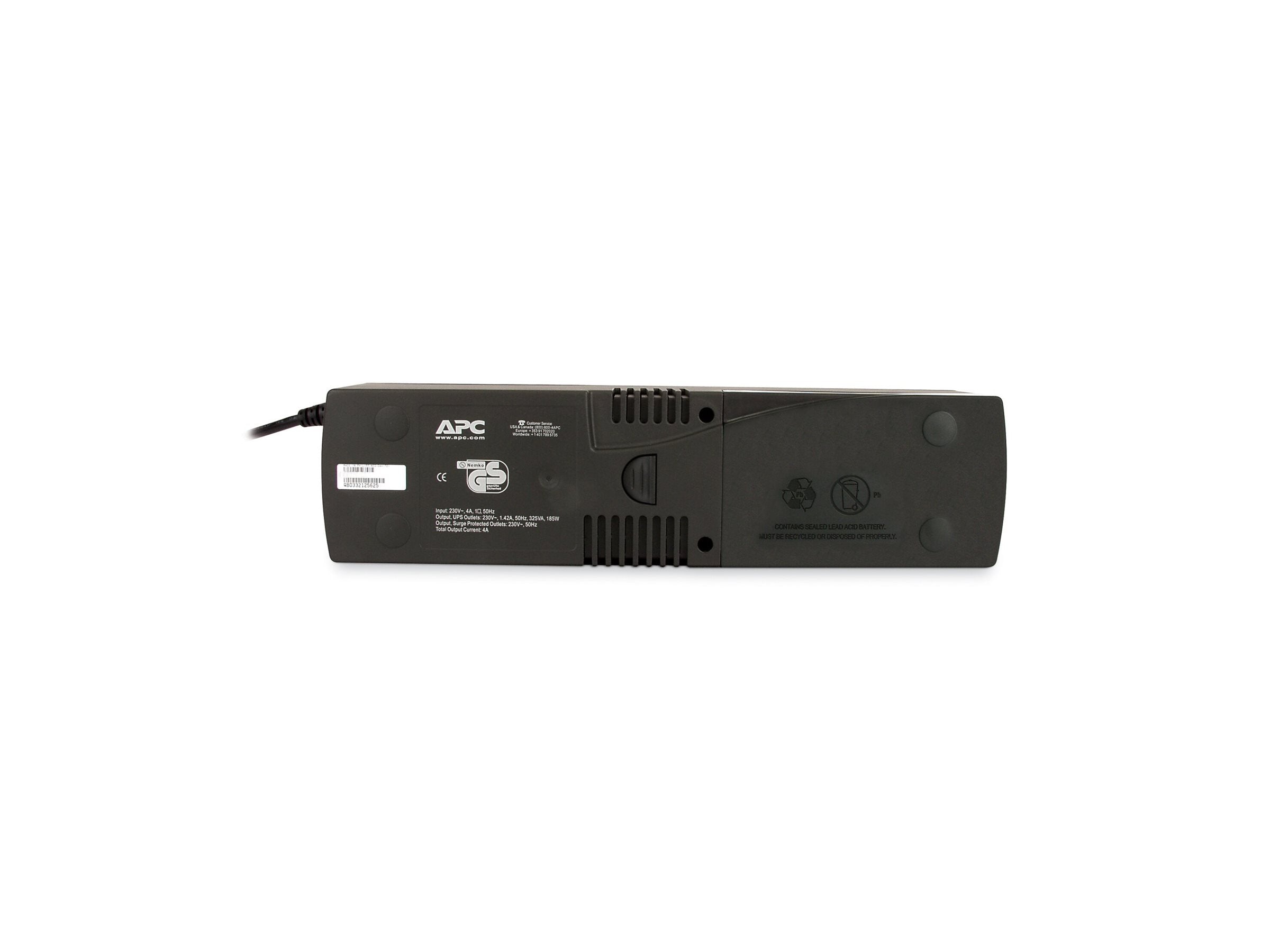APC SurgeArrest + Battery Backup 325VA UPS AC 230V 325VA output connectors 4 Italy charcoal