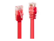 LINDY Cat.6 U/UTP Flat Patch Cable Red 0.3m Without Shielding