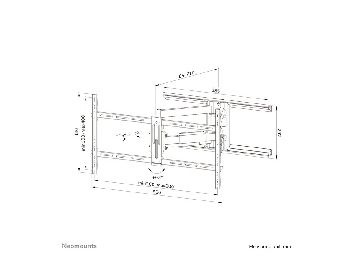 NEOMOUNTS WL40-550BL18 Support pour écran mural 43-75p - orientable - installation facile