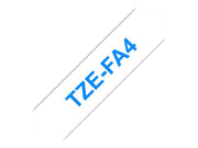 BROTHER Ruban TZeFA4B 18mm Bleu sur fond Blanc Thermo collant, 3M