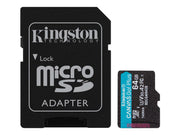 KINGSTON 64Go microSDXC Canvas Go Plus Gen4 200Mo/s A2 U3 V30 Card + Adapter