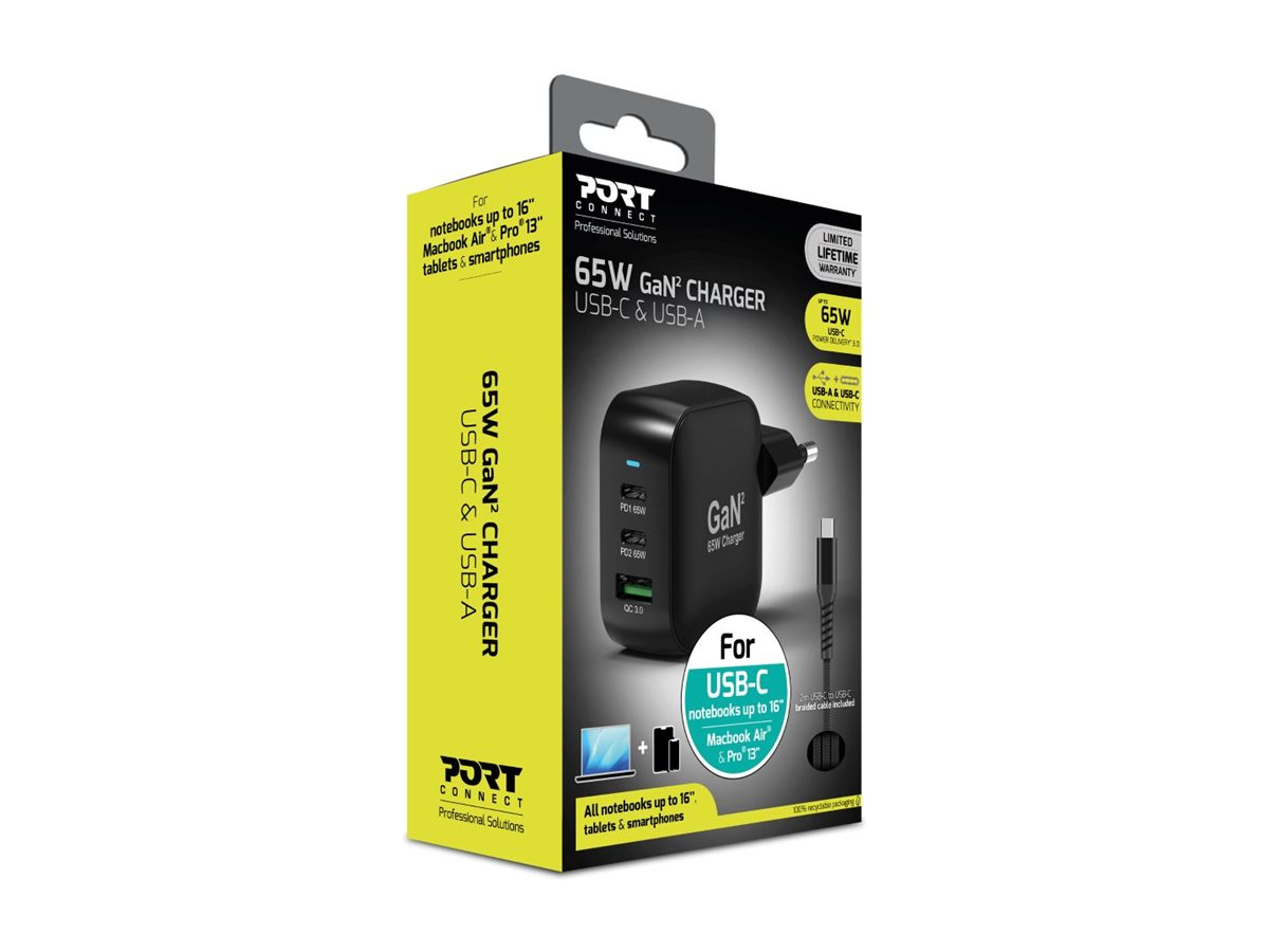 WALL CHARGER TYPE C PD 65W GaN CABLE EU