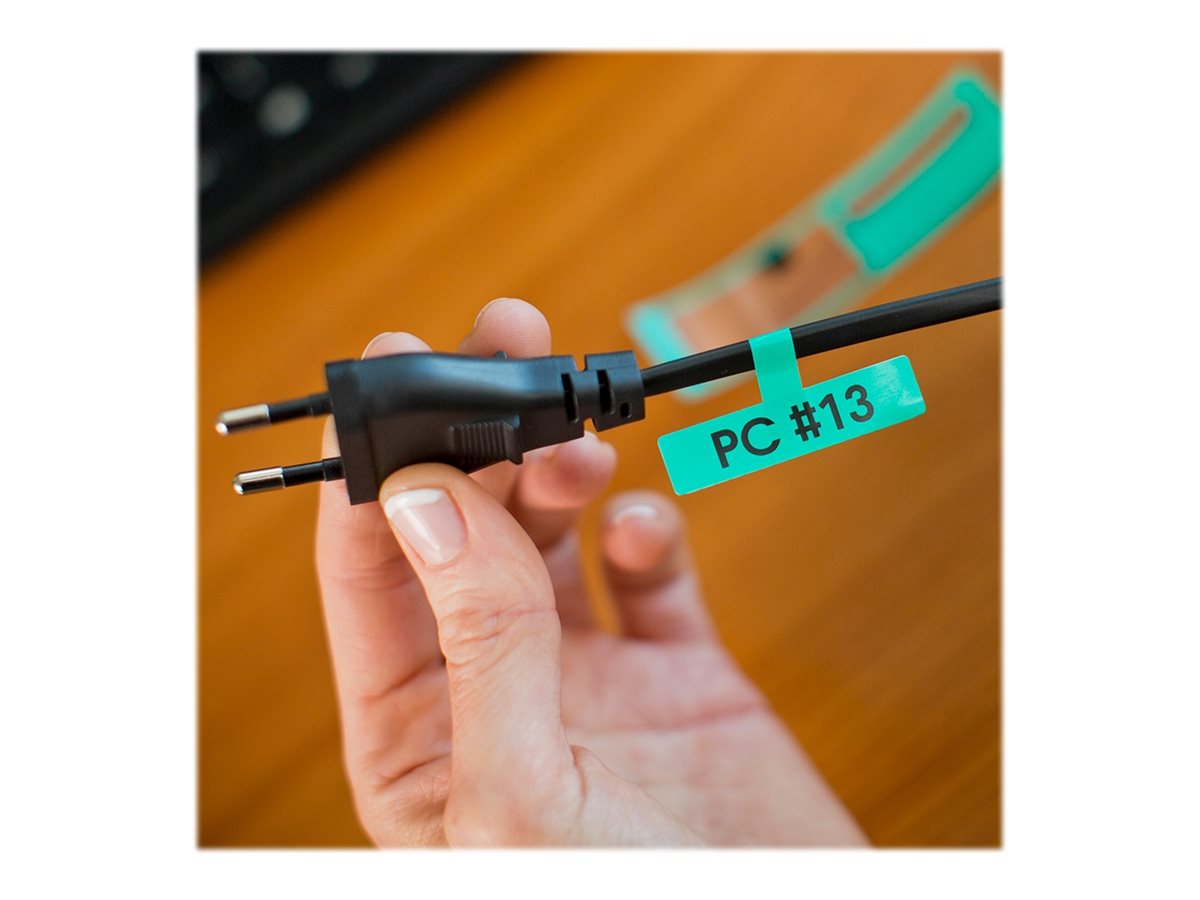 BROTHER FLe-7511 21MMX45MM Black on White Flag Tape for Brother P-touch D800W P900W P950NW