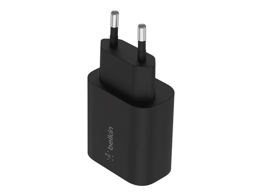 BELKIN BOOST CHARGE 25w USB-C PD PPS Single Wall Charger Black