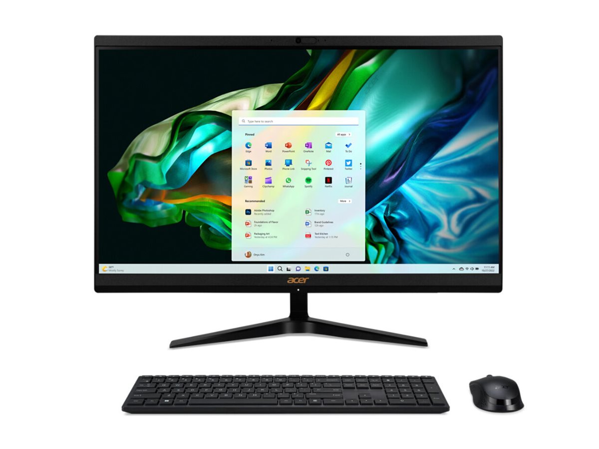 ACER Aspire C24-1800 Intel Core i5-12450H 23.8p FHD 8Go RAM 1To SSD Intel UHD Graphics W11H Noir 2 ans PC Ordinateur Tout en un Home