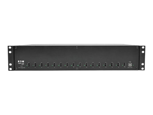 EATON TRIPPLITE 16-Port USB Charging Station with Syncing 230V 5V 40A 200W USB Charger Output 2U Rack-Mount