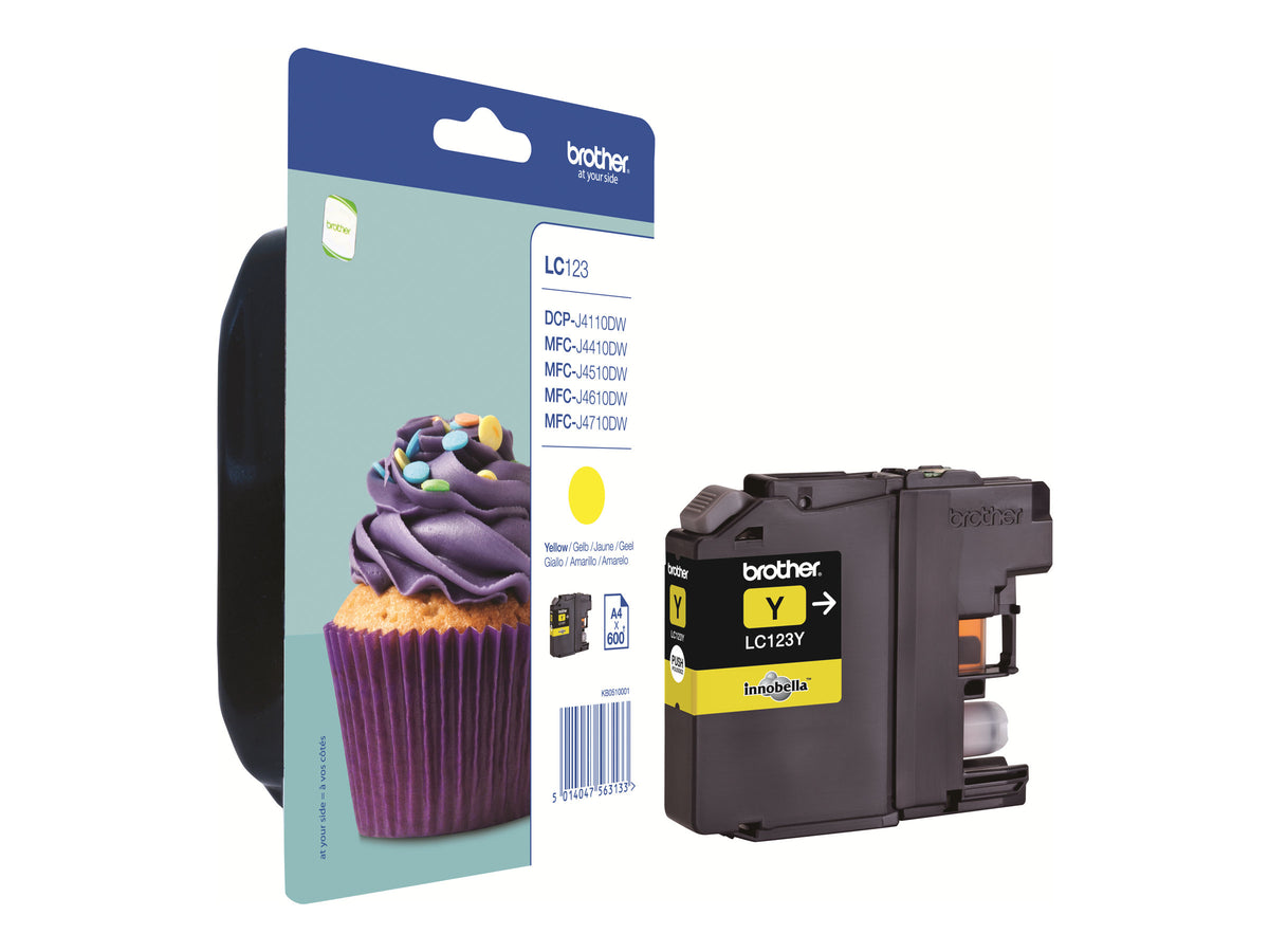 BROTHER LC-123 cartouche dencre jaune capacité standard 600 pages pack de 1