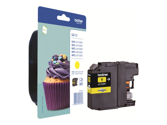 BROTHER LC-123 cartouche dencre jaune capacité standard 600 pages pack de 1