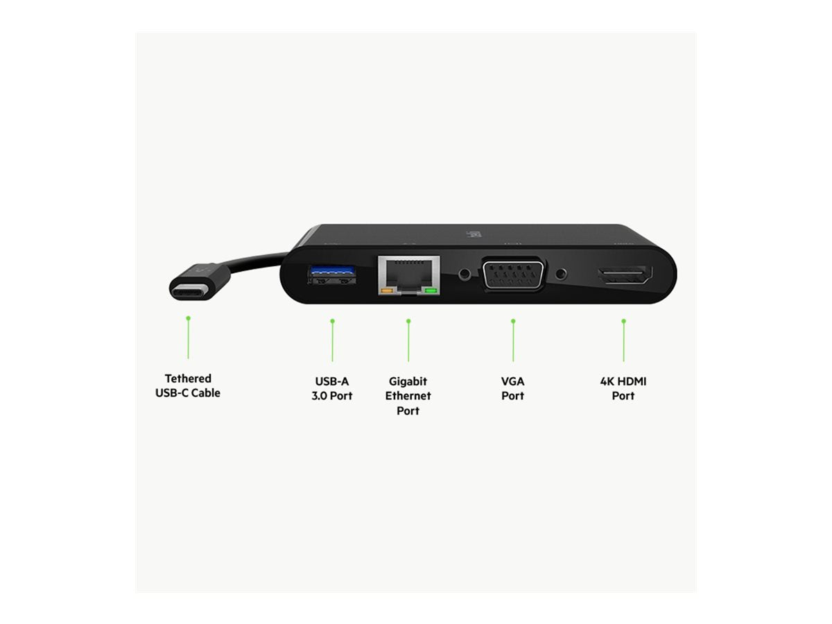 BELKIN Adaptateur USB-C HDMI VGA USB-A