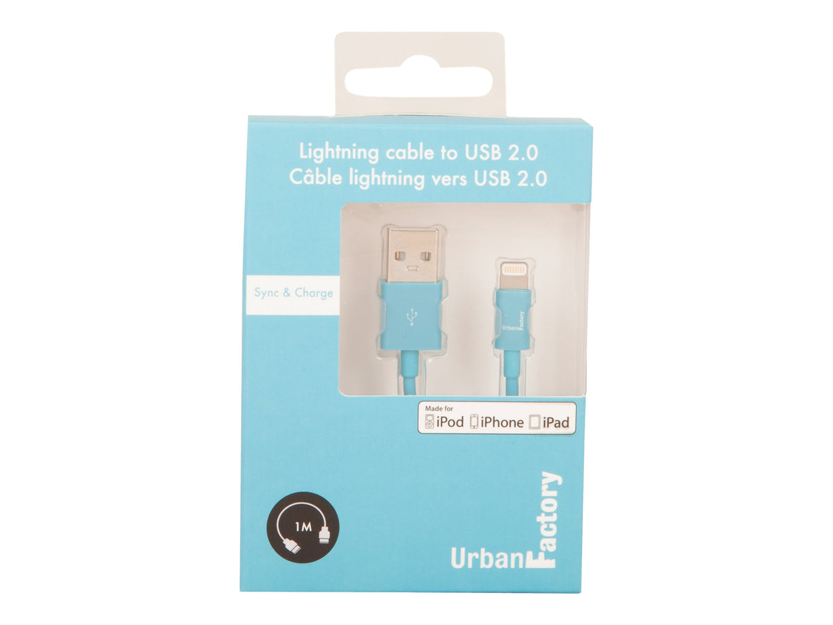 URBAN FACTORY CABLE LIGHTNING MFI 1M BLEU BOITE