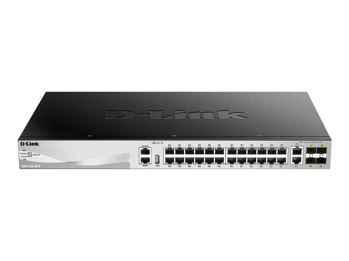 D-LINK L3 Light Switch 24 Gigabit Ports & 2 10GBASE-T Ports & 4 10GbE SFP+ Ports Physical Stack Up To 9 Units