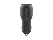 BELKIN BOOST CHARGE 24W 12w x 2 USB-A Dual Car Charger Black