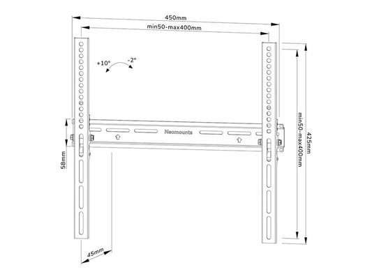NEOMOUNTS WL35-350BL14 Support pour écran mural 32-65p - inclinable - verrouillable - installation facile