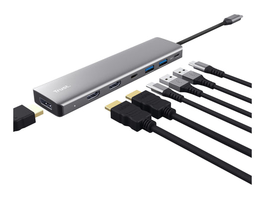 TRUST Adaptateur DALYX USB-C 7 en 1 1 USB-C 2 USB 2 HDMI 1 DisplayPort 1 Ethernet