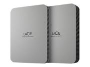 LACIE Mobile Drive HDD USB-C 4To 2.5p Moon Silver with USB-C cable