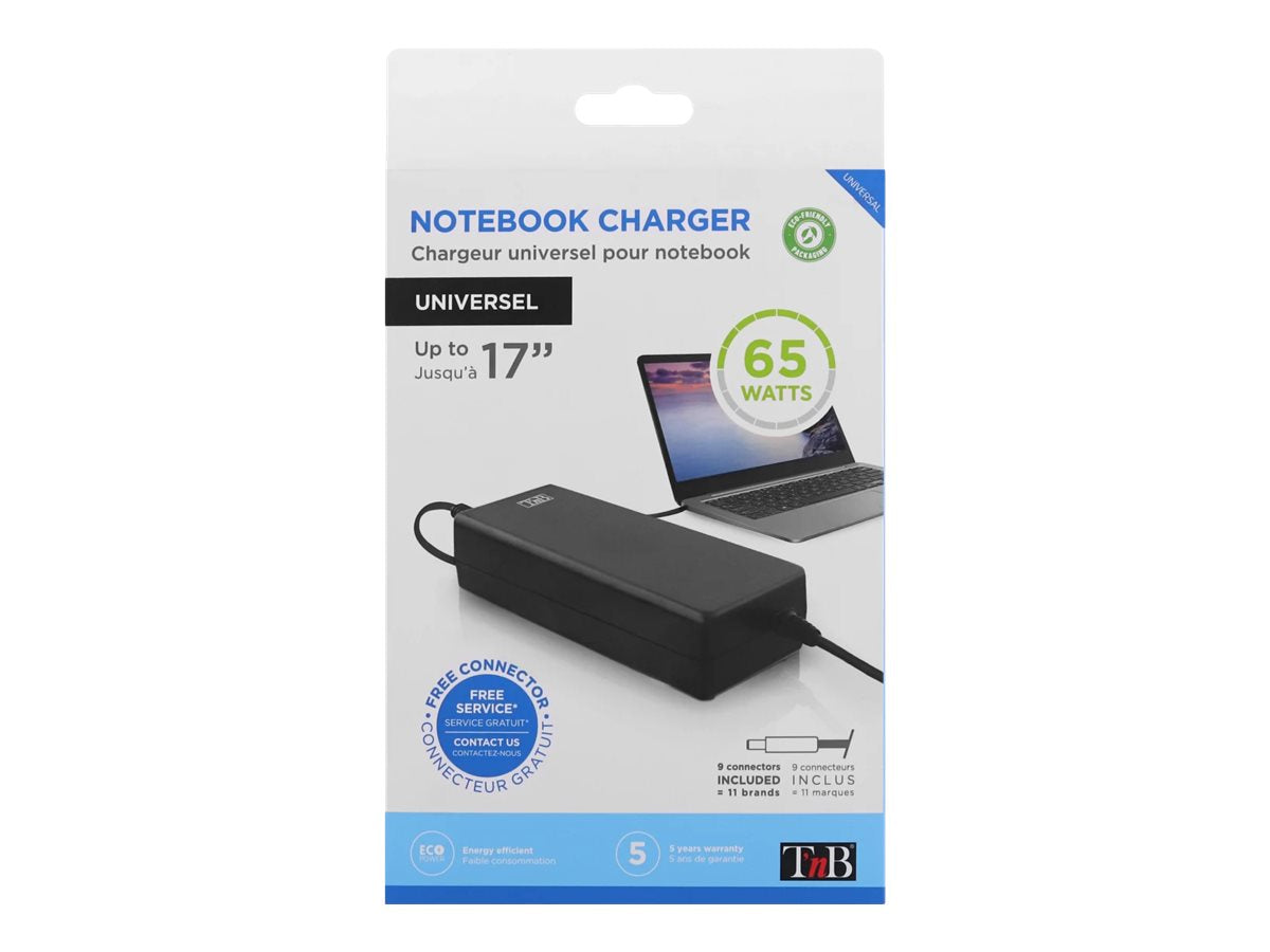 TNB Universal Charger 65W Notebook Up To 17p 9 Tips Compatible With Most New Notebook Models Powered By 19V 65W