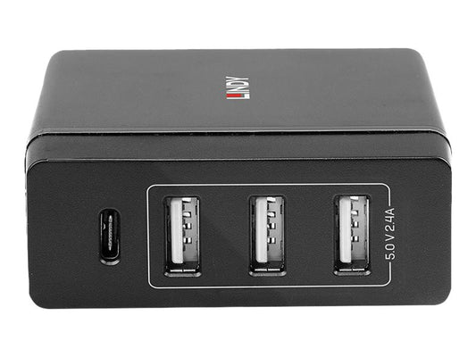 LINDY 4 Port USB Type C & A Smart Charger with Power Delivery 72W