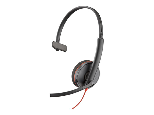 HP Poly Blackwire 3210 Monaural USB-C Headset +USB-C/A Adapter