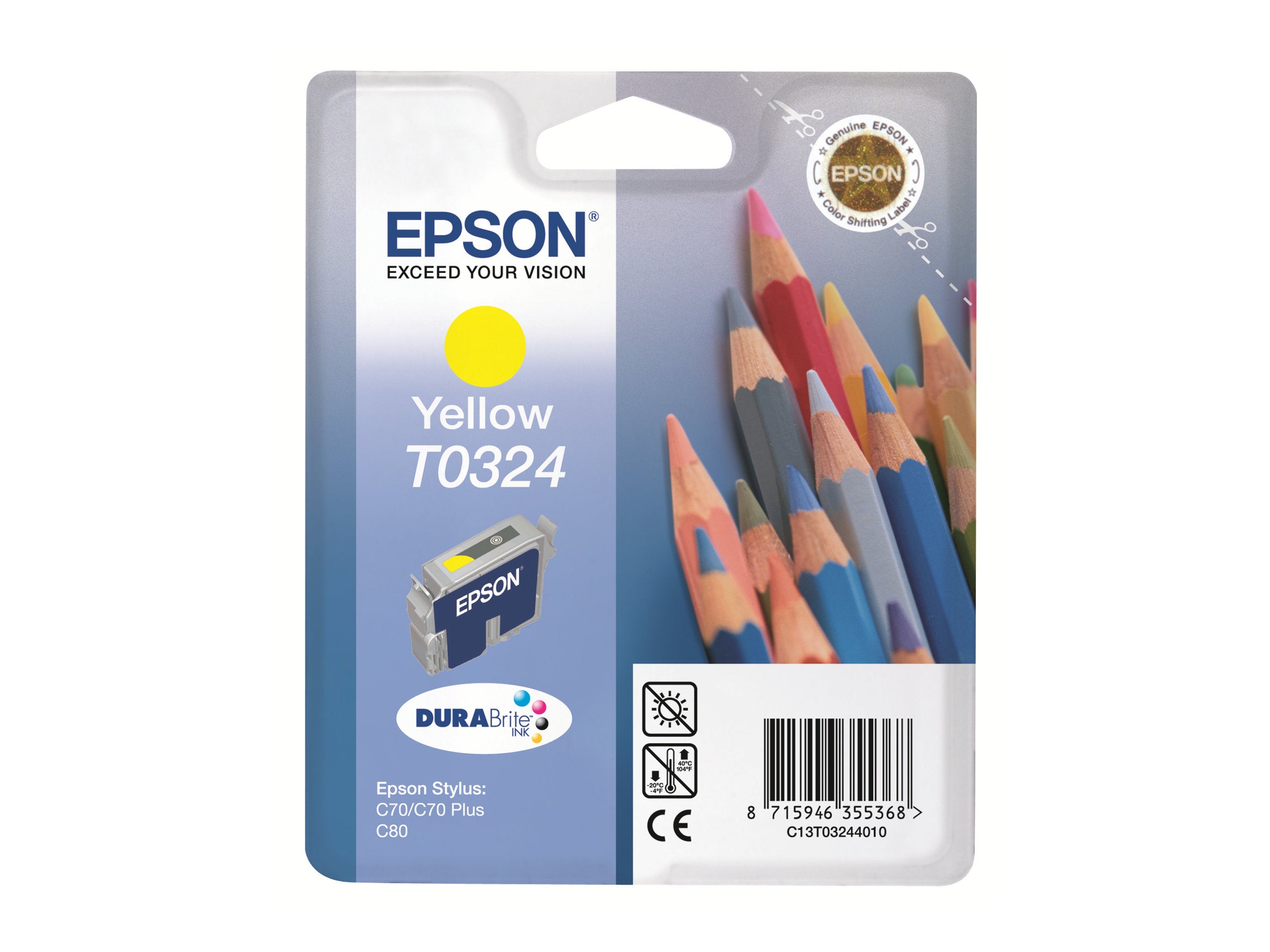 EPSON T0324 cartouche d encre jaune capacité standard 16ml 420 pages 1-pack blister sans alarme