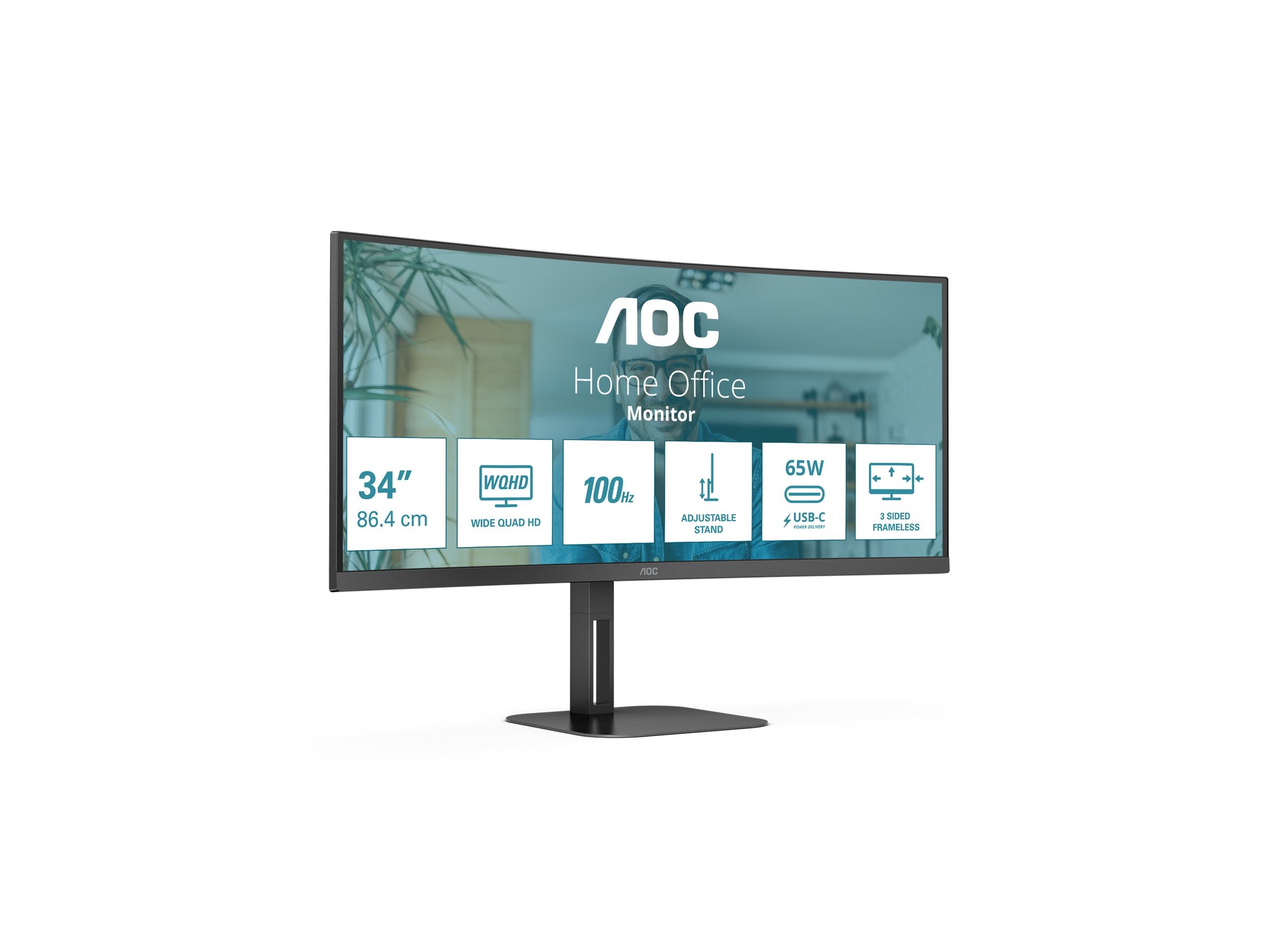 CU34V5C/BK 34"3440x1440 VA USBC HDMI DP