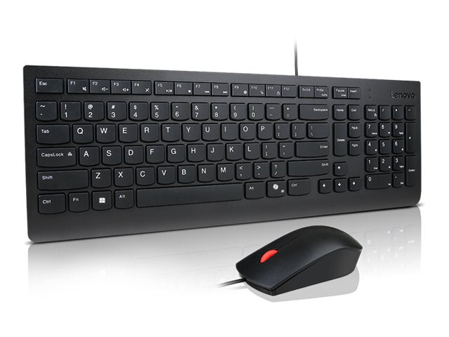 LENOVO Essential Wired Combo - Ensemble clavier et souris - USB - AZERTY - Français - noir - ThinkRed