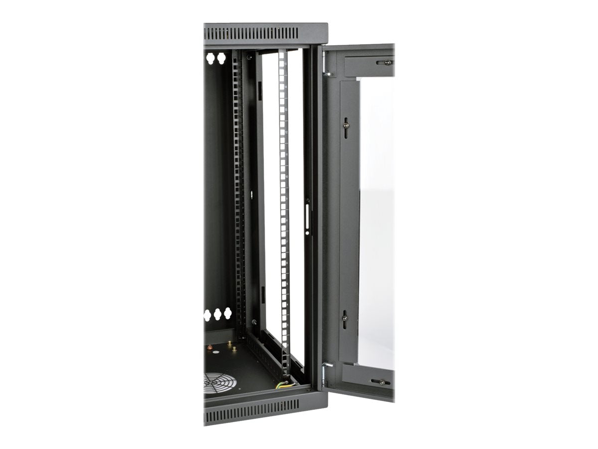 EATON TRIPPLITE SmartRack 15U Low-Profile Switch-Depth Wall-Mount Half-Height Rack Enclosure Clear Acrylic Window