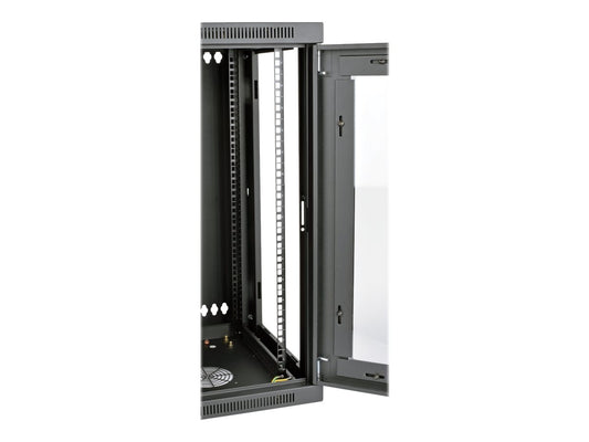 EATON TRIPPLITE SmartRack 15U Low-Profile Switch-Depth Wall-Mount Half-Height Rack Enclosure Clear Acrylic Window