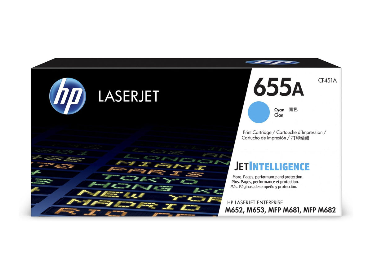 HP 655A original LaserJet Toner cartridge CF451 Cyan