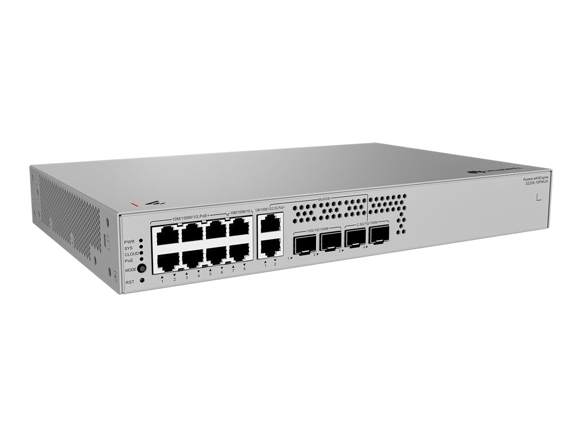 HUAWEI eKit S220S Series S220S-10PN4JX Géré L2 Gigabit Ethernet (10/100/1000) Connexion Ethernet, supportant l'alimentation via ce port (PoE) 1U Gris