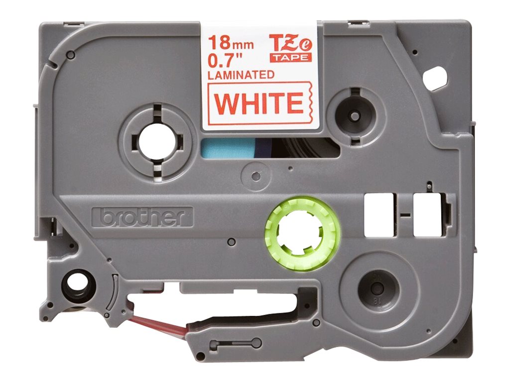 BROTHER P-TOUCH TZE-242 rouge sur blanc 18mm