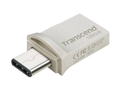 TRANSCEND 128Go ClÃ© USB3.1 Gen 1- On TheGo - Type A et C - ArgentÃ©e