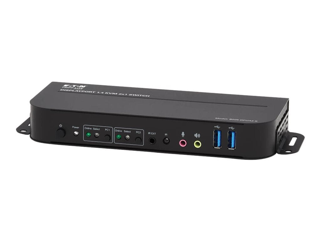 EATON TRIPPLITE DisplayPort USB KVM Switch 2-Port 4K 60Hz HDR DP 1.4 USB Cables KVM / audio / USB switch 2 x KVM / audio / USB