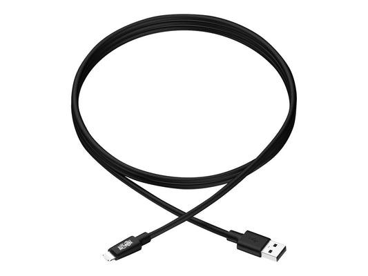 EATON TRIPPLITE USB-A to Lightning Sync/Charge Cable MFi Certified - Black M/M USB 2.0 10ft. 3.05m