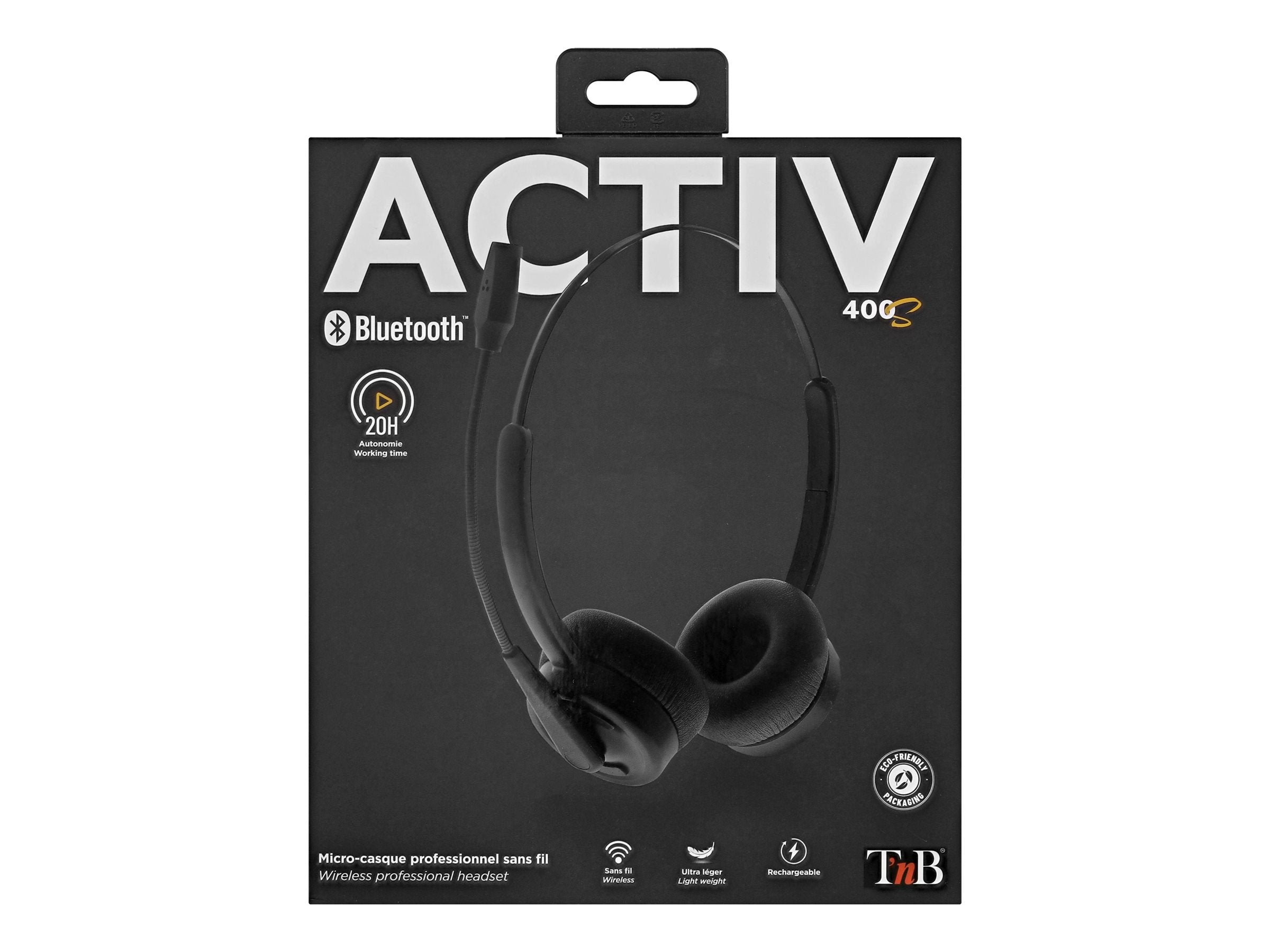 TNB Activ 400S Professional Stereo Bluetooth Headset Wireless Bluetooth 5.2 Connexion Foam Earpads