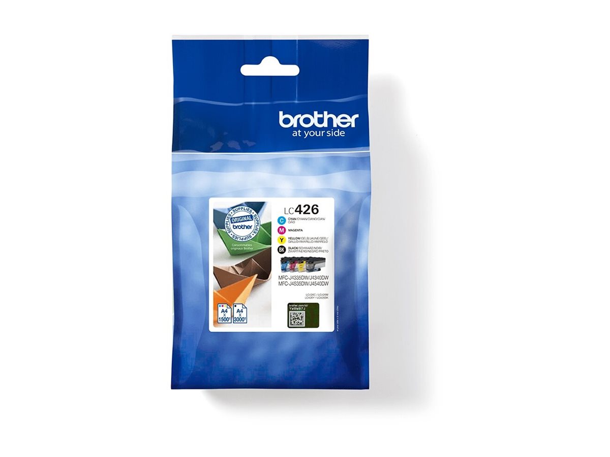 BROTHER LC426VAL Ink Cartridge Black Cyan Magenta Yellow Multipack for MFC-J4340DW MFC-J4540DW MFC-J4540DWXL 1500pages in color