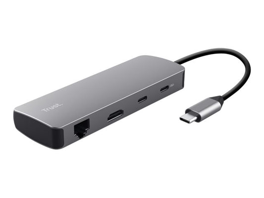 TRUST Adaptateur DALYX USB-C 8 en 1 2 USB-C 2 USB 1 HDMI 1 SD + 1 micro SD Card 1 Ethernet